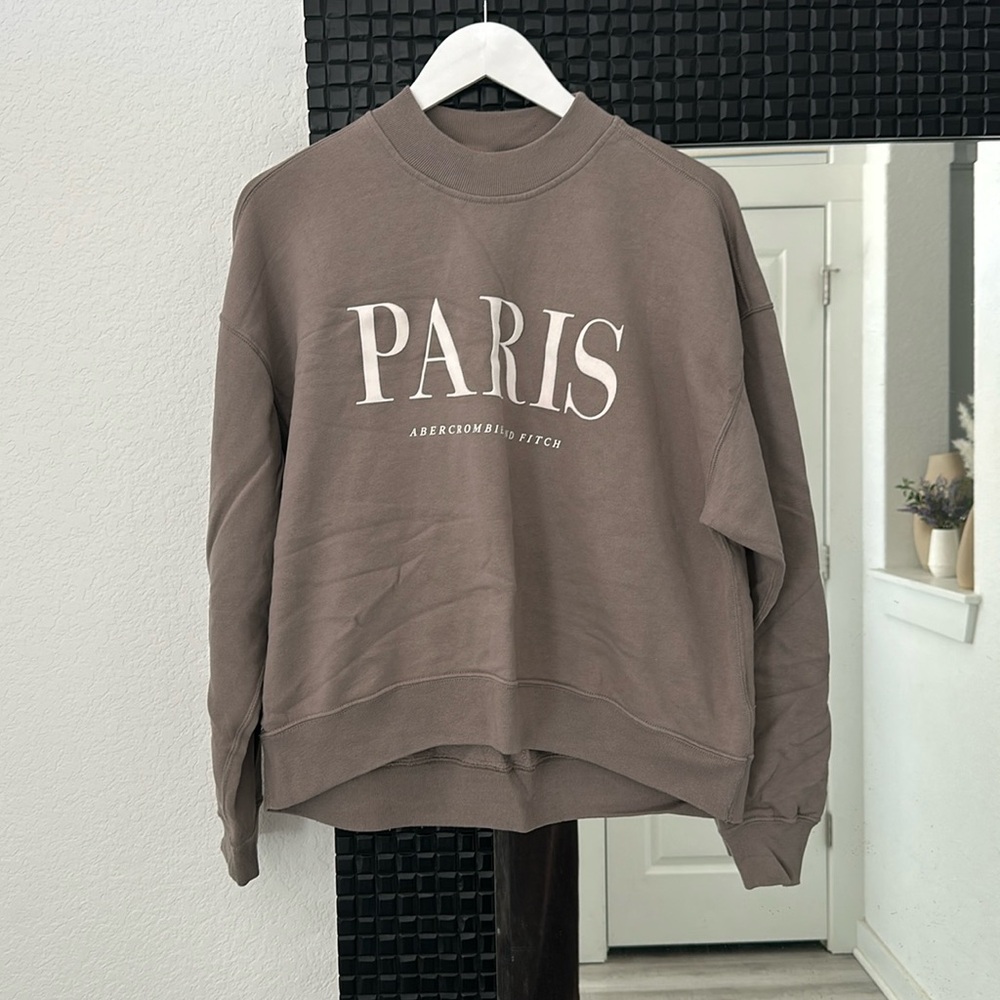 Abercrombie & Fitch Brown Paris Crewneck Sweatshirt